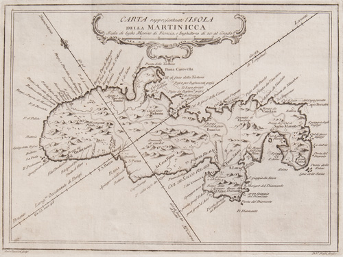 Carta rappresentante l'Isola della Martinicca [Martinique] (1763)